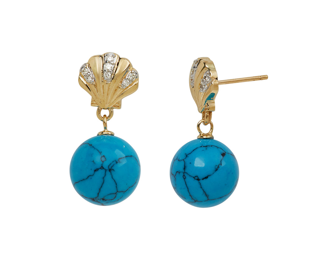 Turquoise and Diamond Petite Venus Drop Earrings