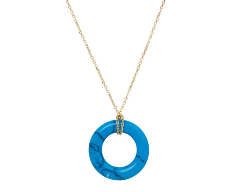 Mateo Turquoise Donut Pendant Necklace