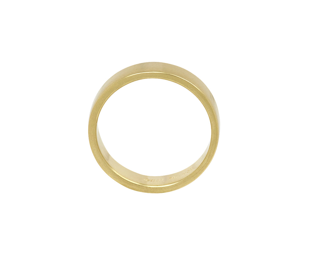 Marian Maurer Gold Men's Square Plain Band - Top Down View