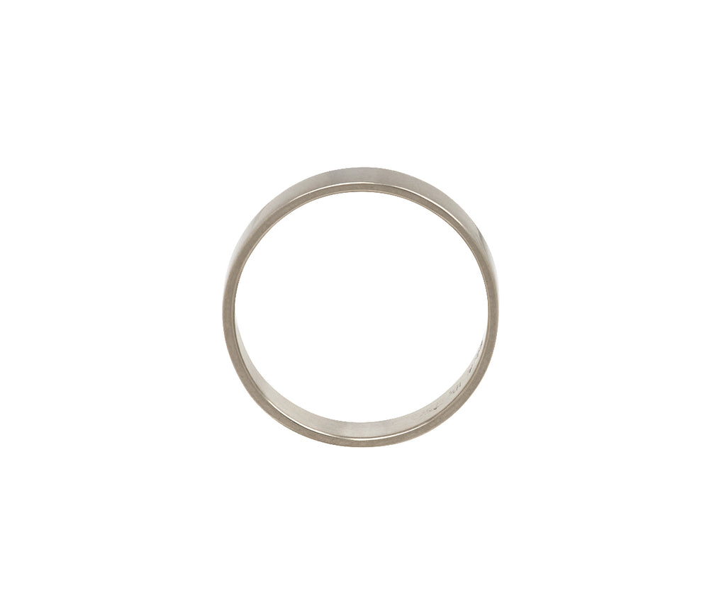 Marian Maurer White Gold Men's Wedding Band - Top Down View