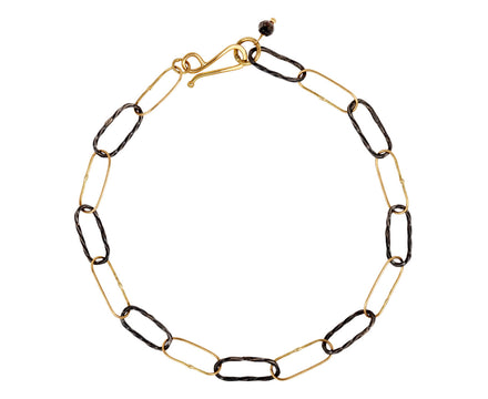 Two Tone Bowline Bracelet with Diamond
