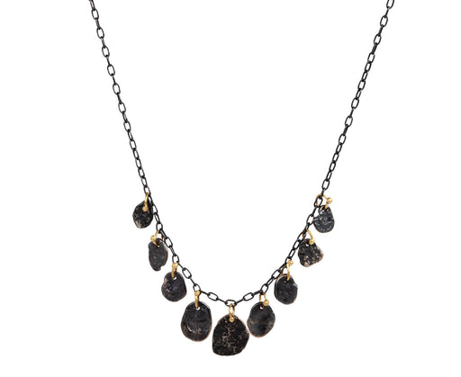 Oxidized Silver and Gold Waterline Necklace