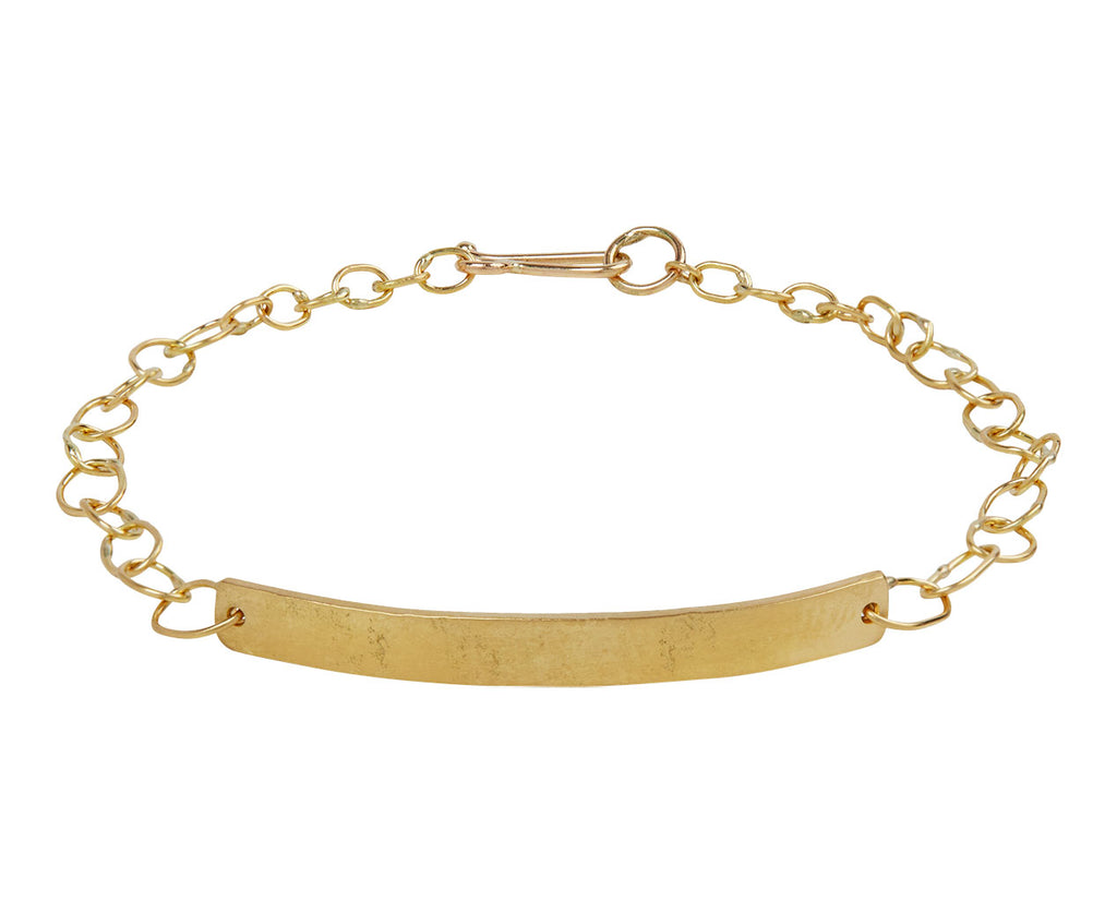 Carbon & Hyde Yellow Gold and Diamond Tag ID Link Bracelet