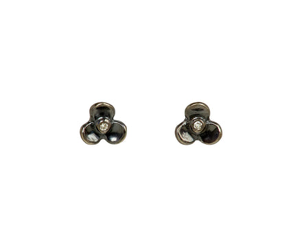 Blackened Silver and White Diamond Jane Earrings - TWISTonline 