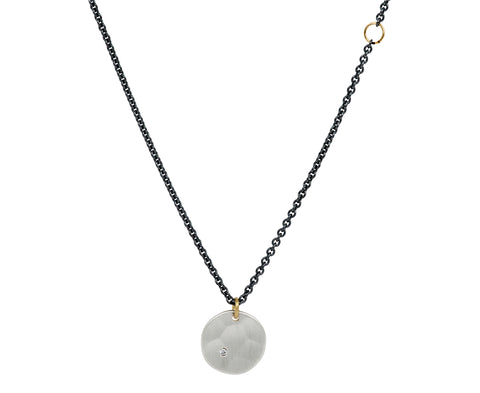 Sarah McGuire Ursa Minor Silver Diamond Disk Pendant Necklace