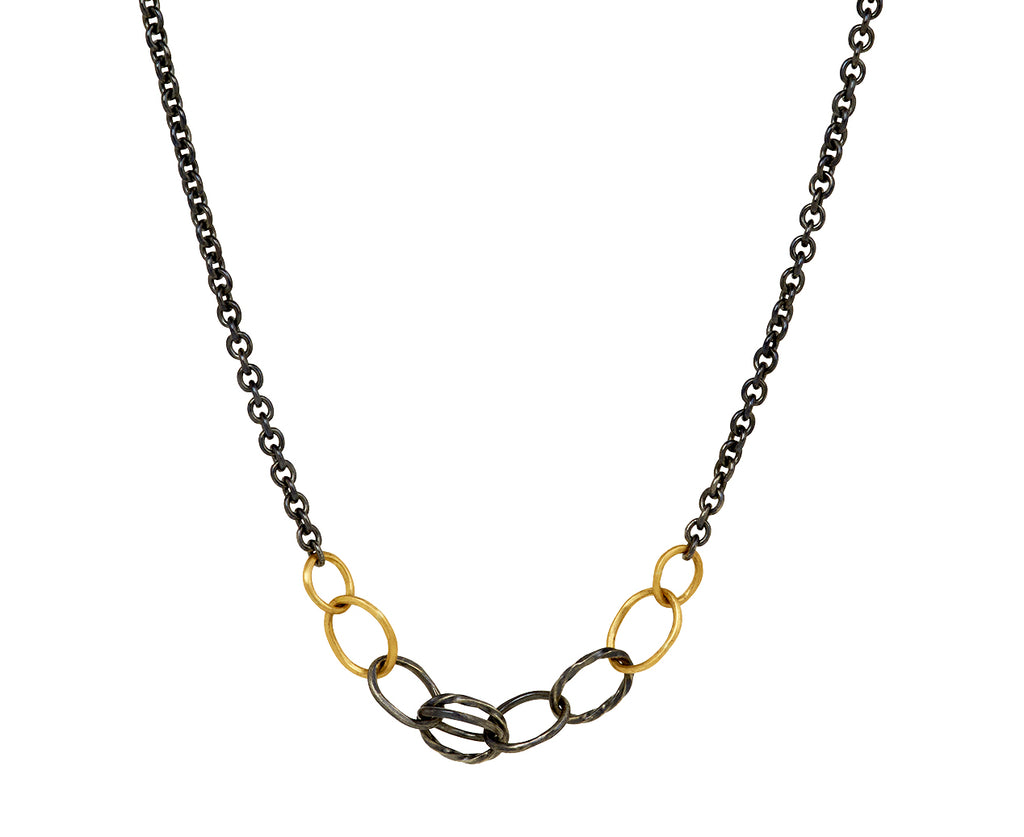 Two-Tone Petite Wrought Chain Pendant Necklace - TWISTonline 