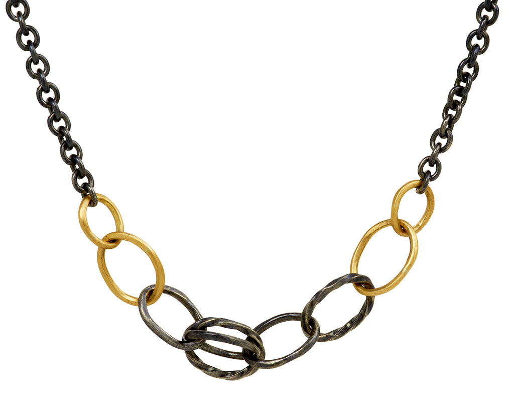 Two-Tone Petite Wrought Chain Pendant Necklace - TWISTonline 