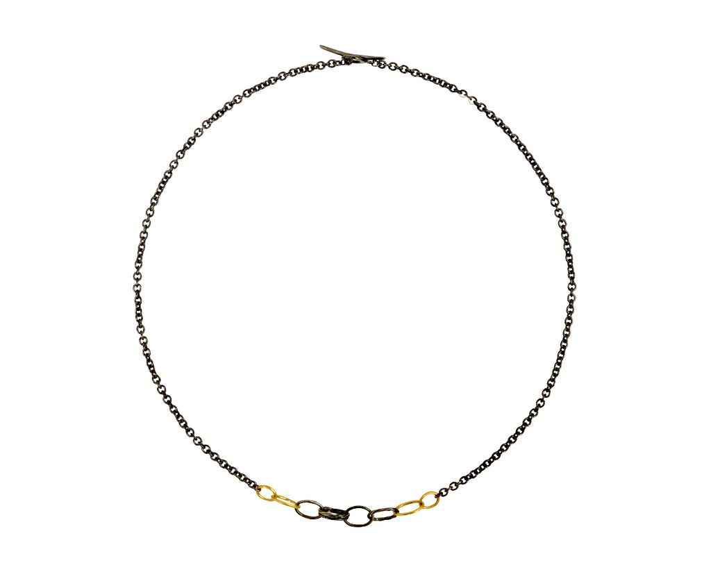 Two-Tone Petite Wrought Chain Pendant Necklace - TWISTonline 
