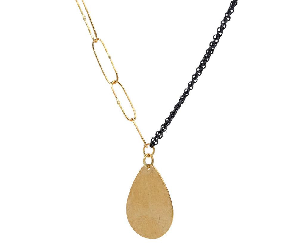 Sarah McGuire Gold Parchment Teardrop Necklace - Angled View