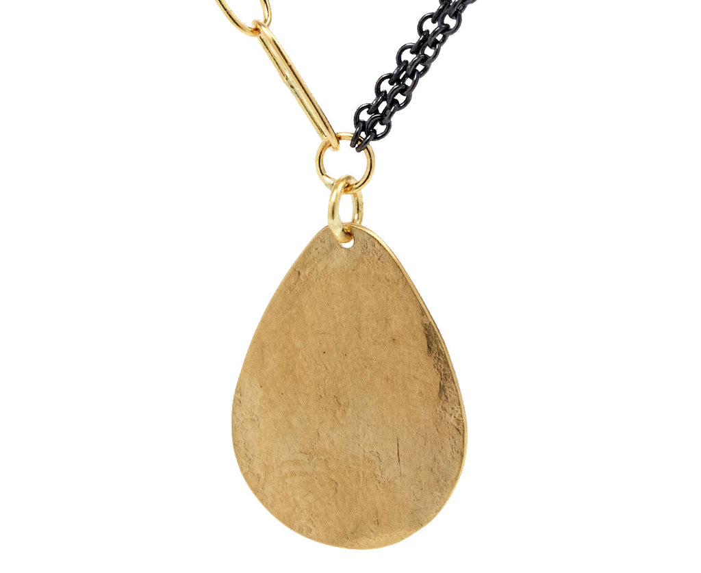 Sarah McGuire Gold Parchment Teardrop Necklace - Closeup