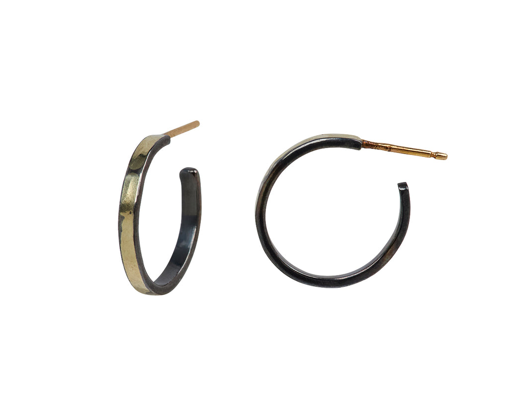 Sarah McGuire Small Gilded Hoop Earrings - Side View