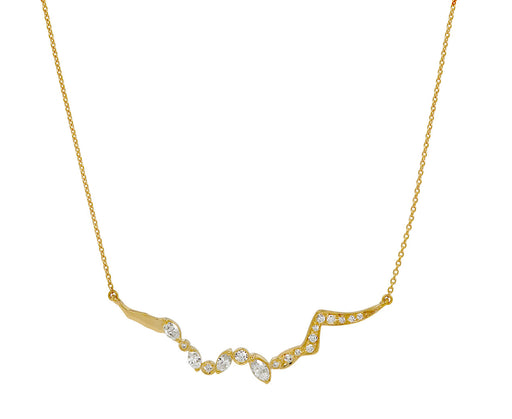 Kintsugi Float Pave Diamond Necklace
