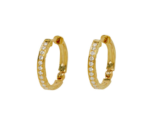 Diamond Kintsugi En Hoop Earrings