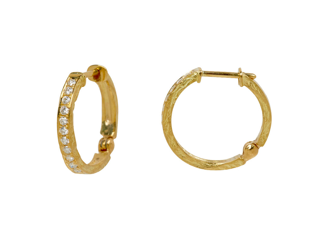 Diamond Kintsugi En Hoop Earrings