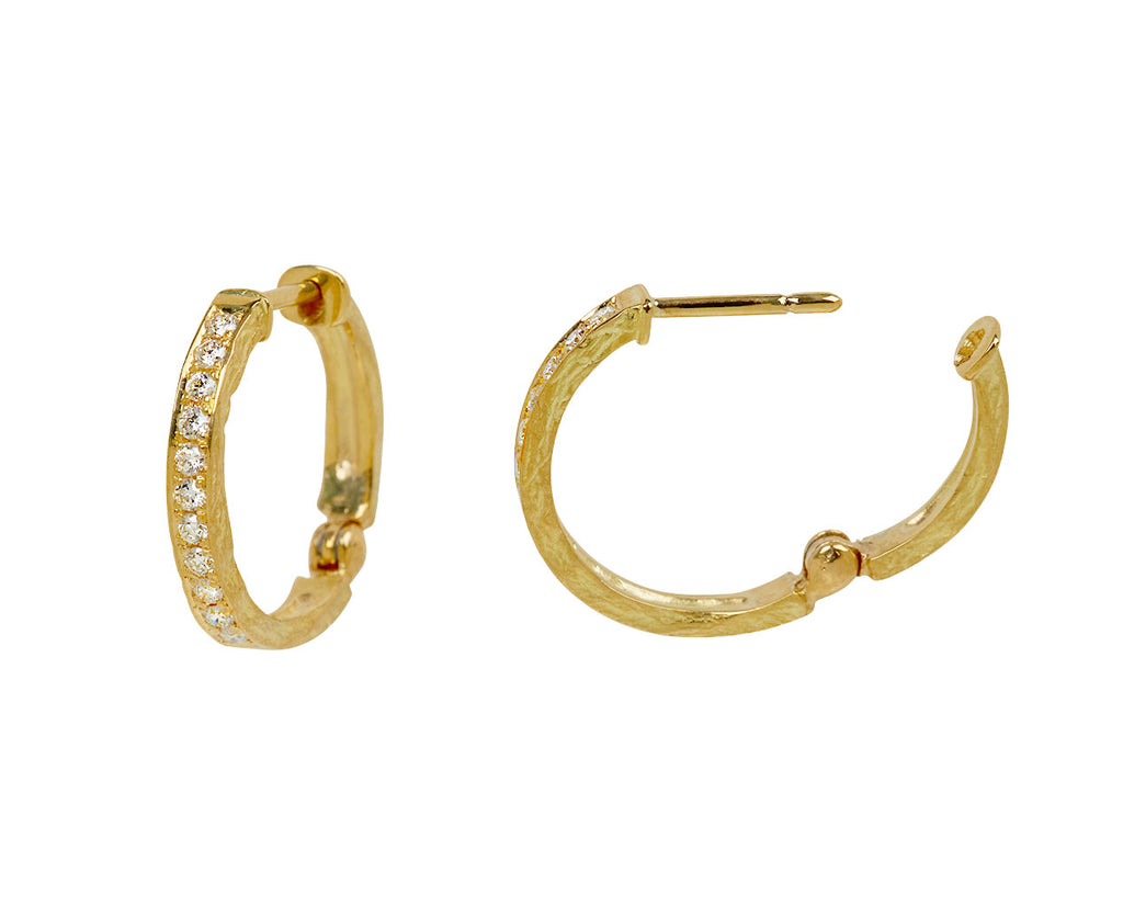 Diamond Kintsugi En Hoop Earrings