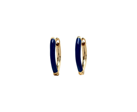 Navy Enamel Small Cristina Hoop Earrings