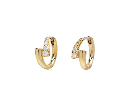 Half Diamond Lola Huggie Hoop Earrings