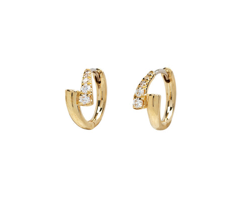 Half Diamond Lola Huggie Hoop Earrings