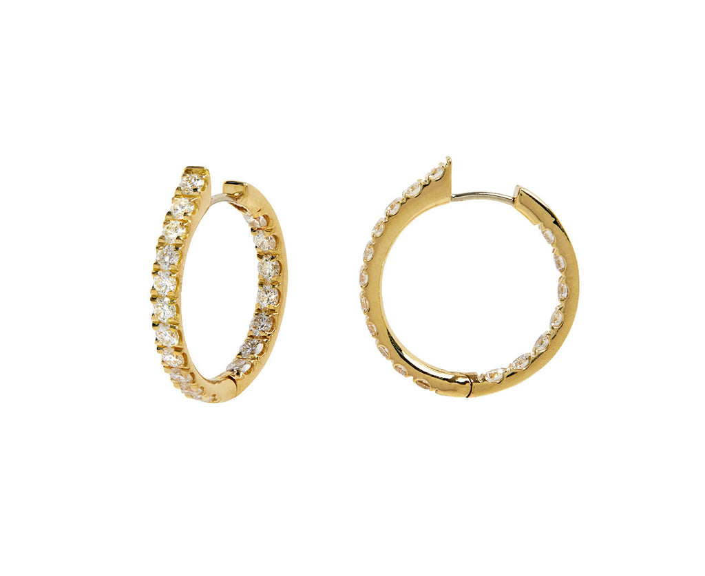 Melissa Kaye Medium Diamond Clara Hoop Earrings - Side View
