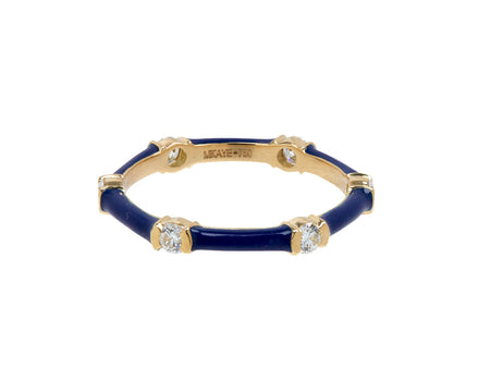 Navy Enamel and Diamond Zea Ring