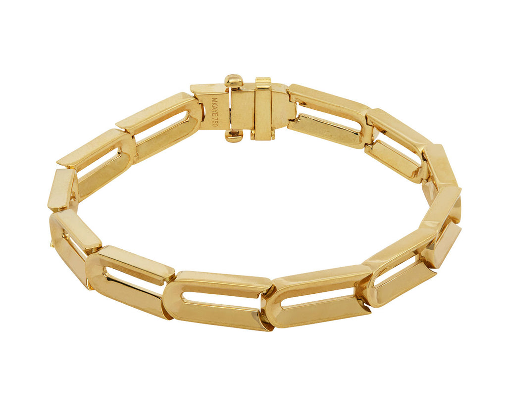 Square link gold bracelet on sale