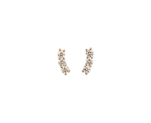 Mini Diamond Aria Triplet Stud Earrings