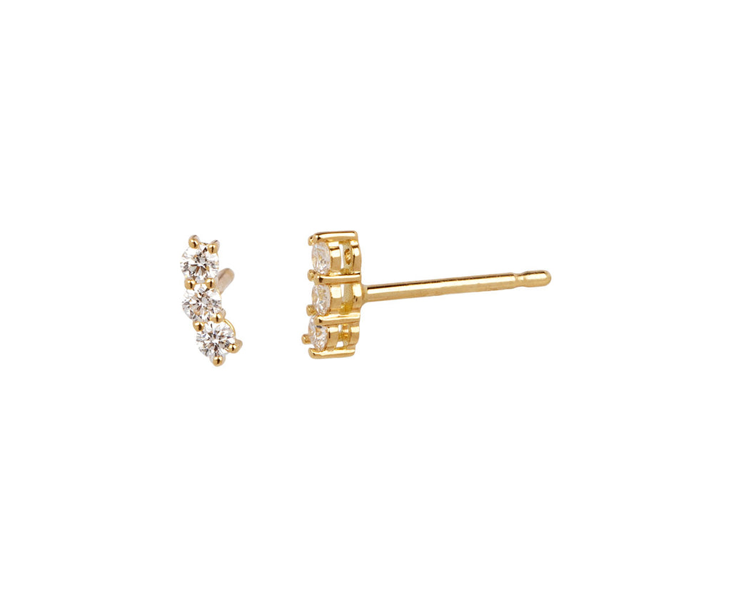 Mini Diamond Aria Triplet Stud Earrings