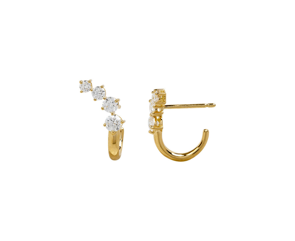 Diamond Aria Dagger Huggie Hoop Earrings