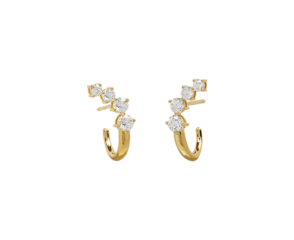 Diamond Aria Dagger Huggie Hoop Earrings