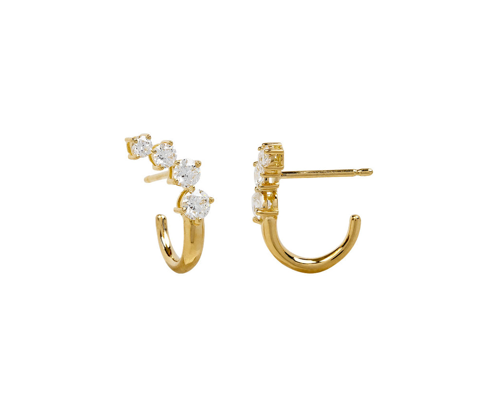 Diamond Aria Dagger Huggie Hoop Earrings