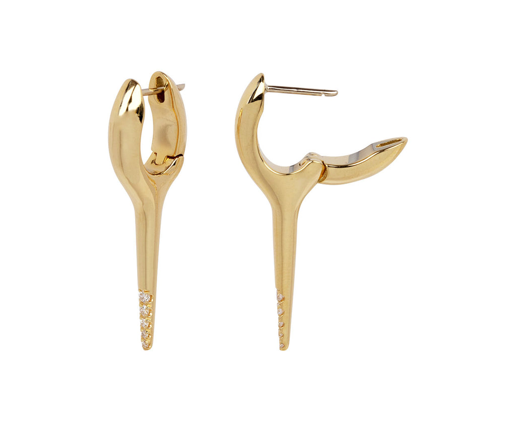 Melissa Kaye Diamond Tip Small Lola Needle Earrings Open
