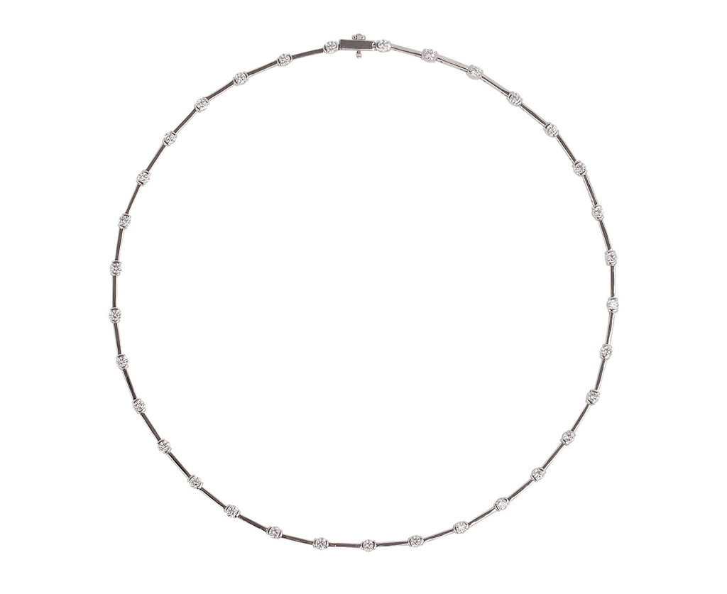 Melissa Kaye White Gold Diamond Zea Linked Necklace