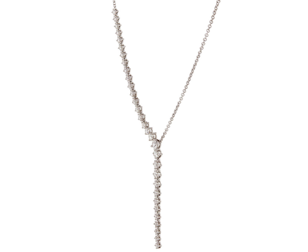 Melissa Kaye White Gold Diamond Aria Cascade Necklace Side