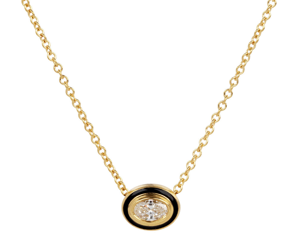 Melissa Kaye Black Enamel Lenox Reign Necklace