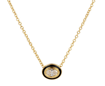 Melissa Kaye Black Enamel Lenox Reign Necklace