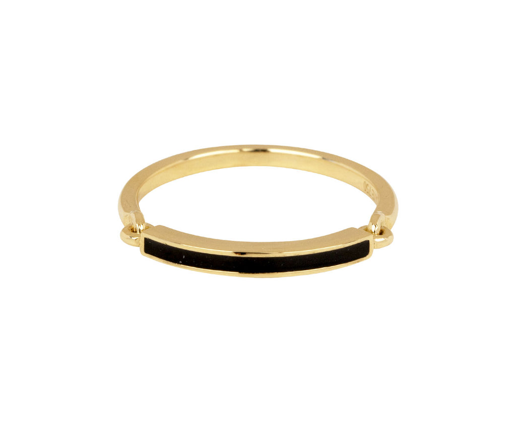 Melissa Kaye Black Enamel Lenox Ring