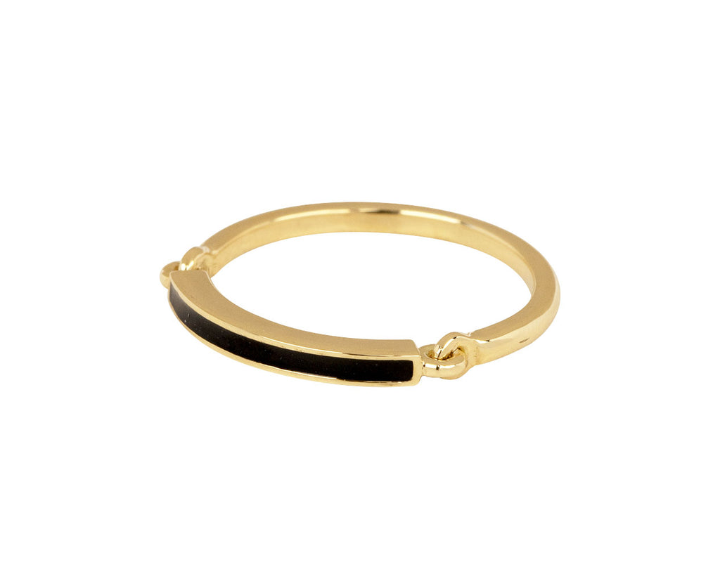Melissa Kaye Black Enamel Lenox Ring Side View