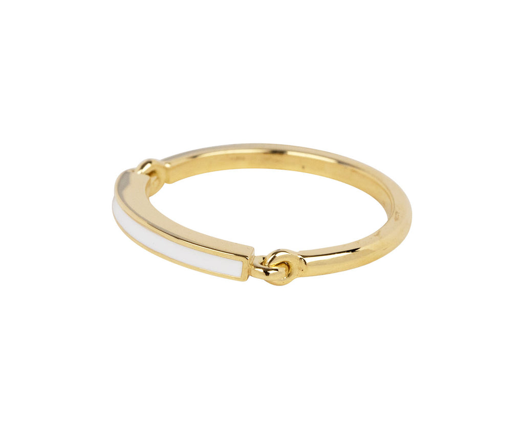 White Enamel Lenox Ring