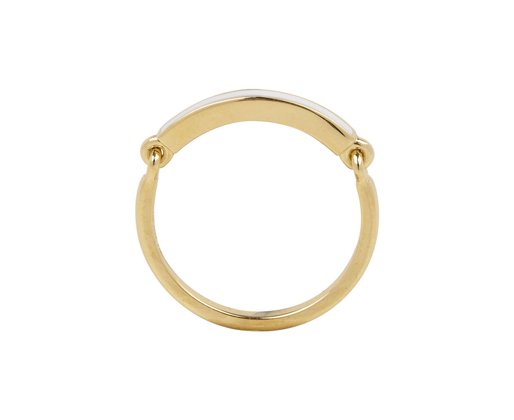 White Enamel Lenox Ring