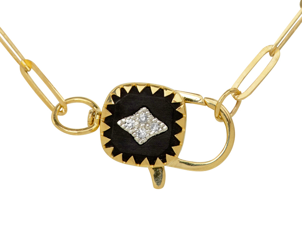Pascale Monvoisin Black Resin and Diamond Ginger Bracelet - Closeup