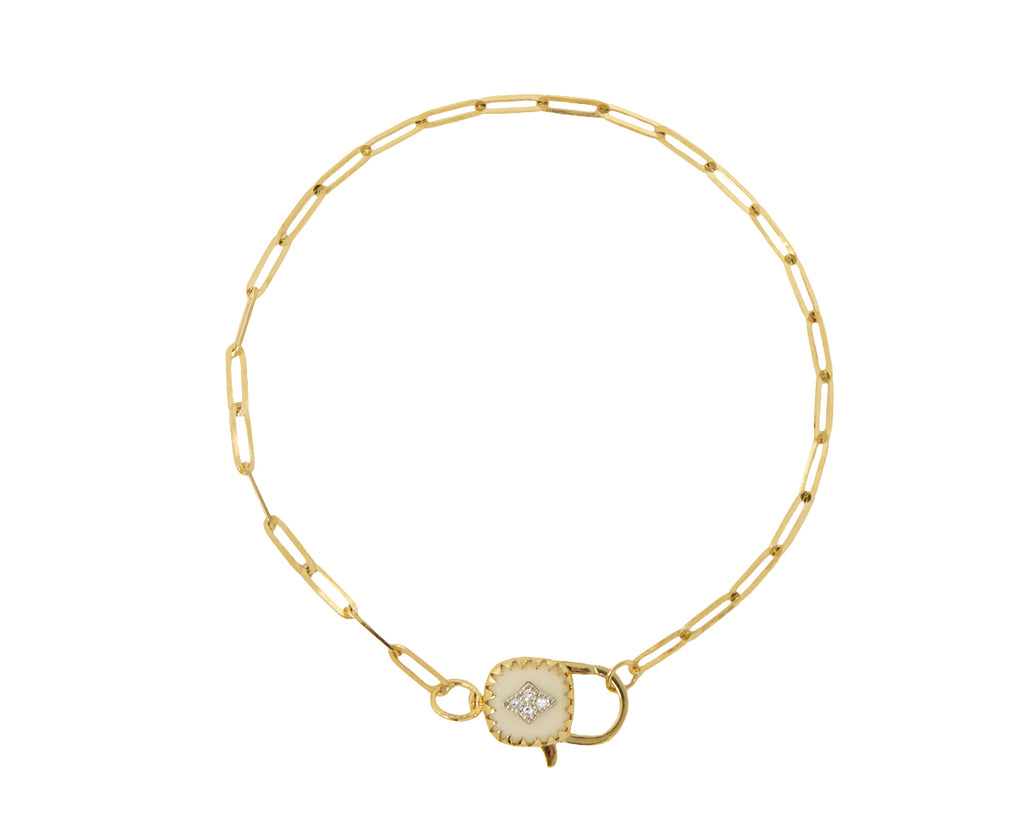 Pascale Monvoisin White Resin and Diamond Ginger Bracelet