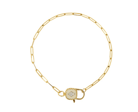 Pascale Monvoisin White Resin and Diamond Ginger Bracelet