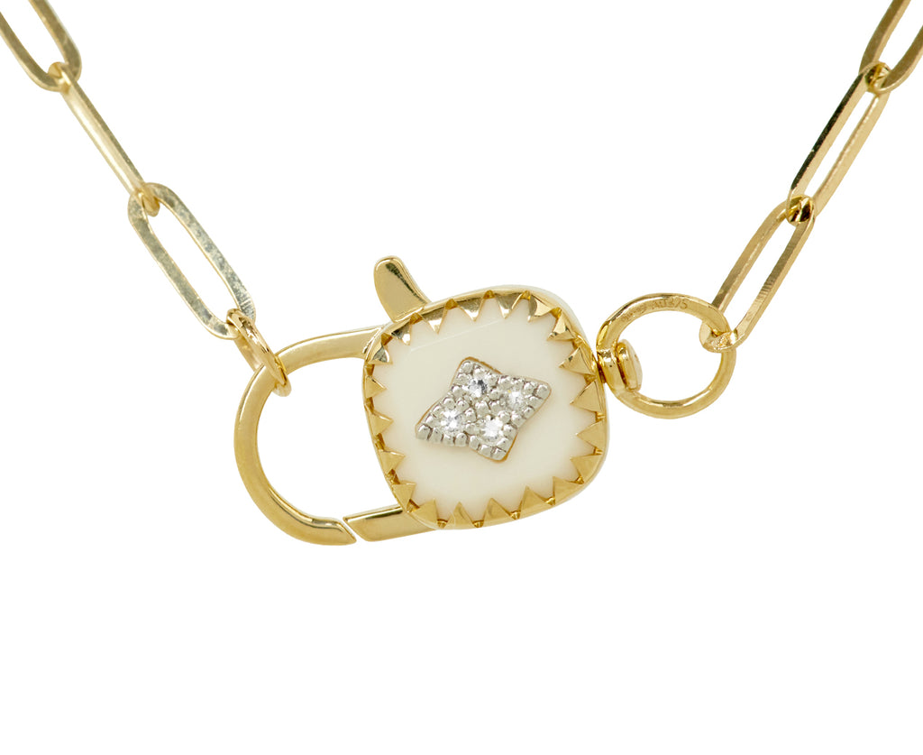 Pascale Monvoisin White Resin and Diamond Ginger Bracelet - Closeup