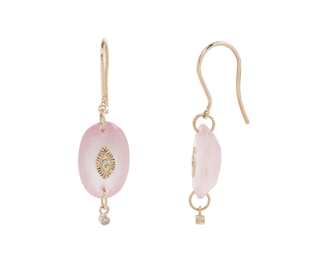 Pascale Monvoisin Rose Quartz Squad N°2 Earrings - Closeup