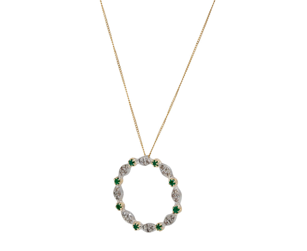 Pascale Monvoisin Emerald and Diamond Ava N°2 Pendant Necklace - Angled View