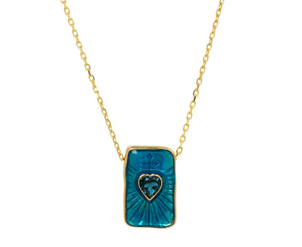Pascale Monvoisin Deva Blue Topaz Heart Pendant Necklace