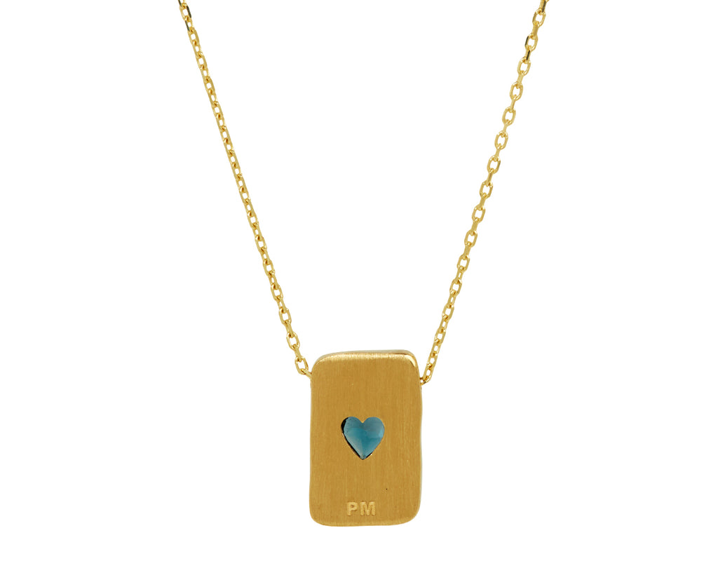 Pascale Monvoisin Deva Blue Topaz Heart Pendant Necklace - back