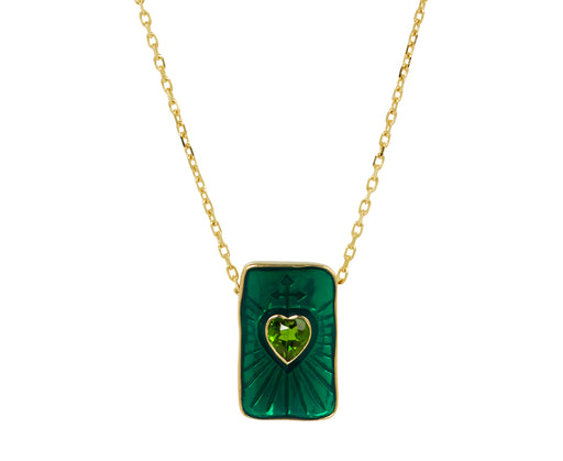 Pascale Monvoisin Deva Diopside Heart Pendant Necklace