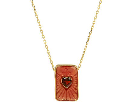 Pascale Monvoisin Deva Garnet Heart Pendant Necklace