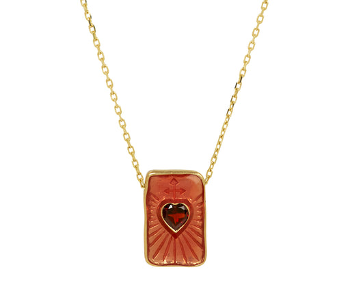 Pascale Monvoisin Deva Garnet Heart Pendant Necklace
